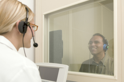 Conducting a Hearing Test in a Sound Booth